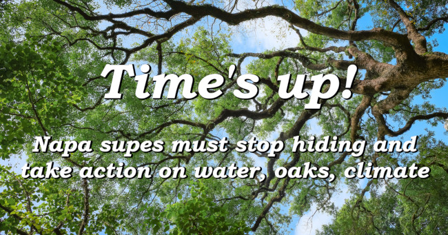 Time's up! Napa supes must stop hiding and take action on water oaks, climate
