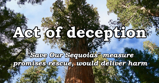 Save Our Sequoias measure promises rescue, would deliver har